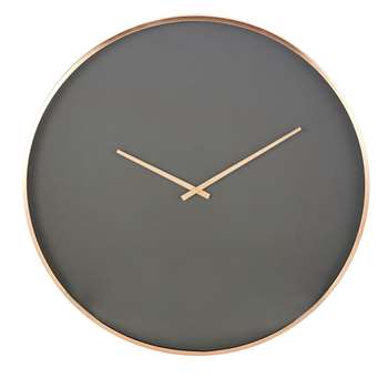 CLYDE - Black Clock with Copper Metal (Diameter 76cm)