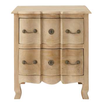 COLETTE Mango wood bedside table with drawers (58 x 54cm)