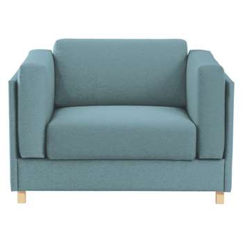 Colombo Teal blue fabric armchair sofa bed