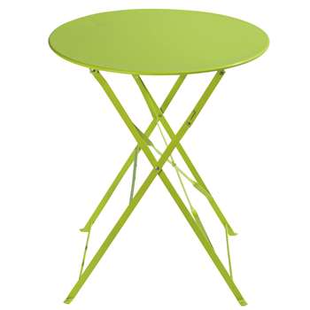 CONFETTI Metal folding garden table in lime green D 58cm