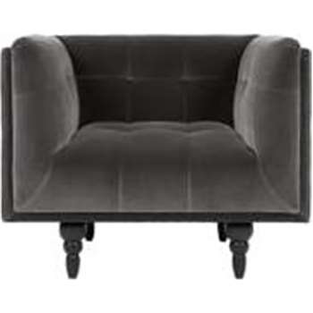Connor Armchair, Concrete Cotton Velvet (88 x 96cm)