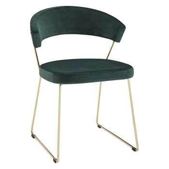 Connubia by Calligaris New York Velvet Dining Chair, Green (H75 x W57 x D52cm)