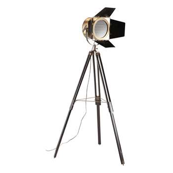 CONQUÉRANT copper finish metal tripod floor lamp (174 x 84cm)