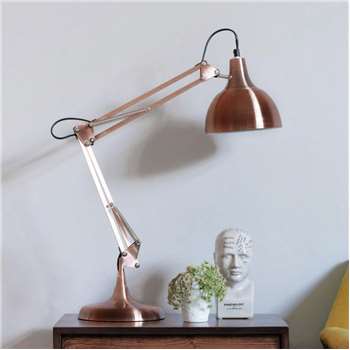 Copper Angled Table Lamp (H80 x W20cm)
