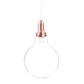 COPPER glass and copper metal light bulb pendant lamp (40 x 20cm)