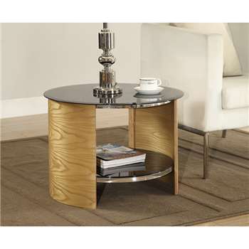 Corsair Oak Round Lamp Table (H46 x W61 x D61cm)