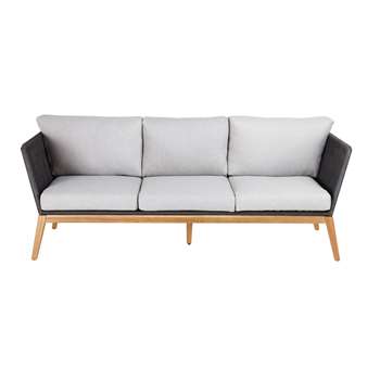 COSTA RICA Anthracite Grey 3-Seater Woven Cord Garden Sofa (73 x 210cm)