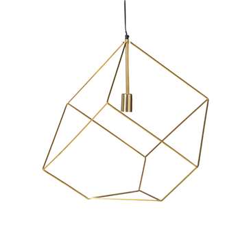 CUBE Gold Wire Pendant (58 x 56.5cm)