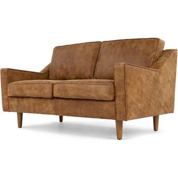 Dallas 2 Seater Sofa, Outback Tan Premium Leather (77 x 150cm)