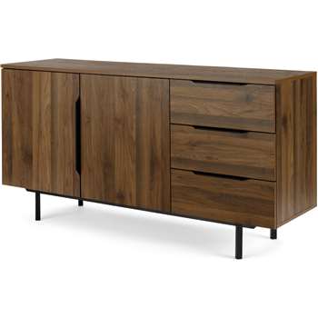 Damien Sideboard, Walnut & Black (H82 x W156 x D45cm)