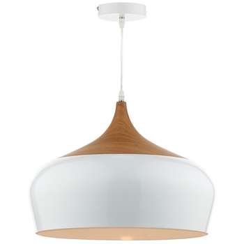 Dar Gaucho Pendant Ceiling Light White (H140 x W45 x D45cm)