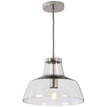 Dar Pavel Pendant Ceiling Light Polished Nickel (H105 x W33.5 x D33.5cm)