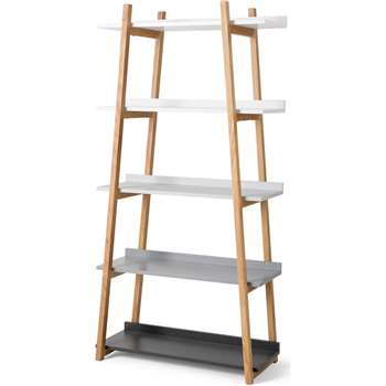 Darcey Shelves, Multicolour Grey (H180 x W90 x D40cm)