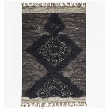Dark Grey Aztec Patterned Rug - Dark Grey (120 x 180cm)