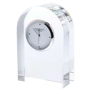 Dartington Crystal Small Curve Clock, Clear (Height 10.8cm)