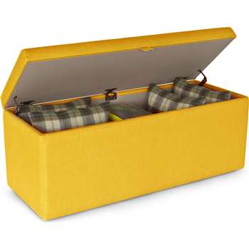 Decker Upholstered Storage Bench, Dandelion Yellow (45 x 120cm)