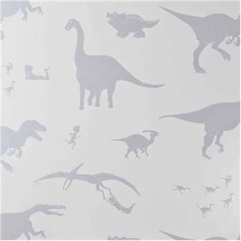 Designer Kids Wallpaper 'D'ya-think-e-saurus' in White