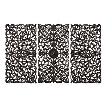 DHANBAD Black Sculpted Triptych (85 x 135cm)