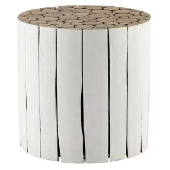 DIDDA wooden side table in white (41 x 41cm)