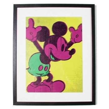 Disney Neon Mickey Mouse Framed Print, Yellow (44 x 34cm)