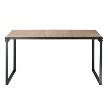 DOCKS Wood and metal industrial dining table W 140cm