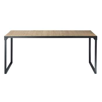 DOCKS Wood and metal industrial dining table (Width 180cm)
