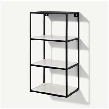 Dordie 4-Tier Wall-Mounted Storage Shelf Unit, Marble & Metal (H60 x W30 x D20cm)