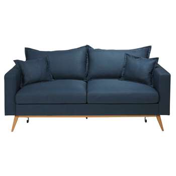 DUKE Midnight blue 3-seater fabric sofa bed (88 x 216cm)