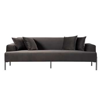 Duke Three Seat Sofa - Carbon (H70 x W223 x D92cm)