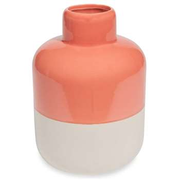 DUO pink twin-tone dolomite vase (18 x 18cm)