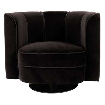 Dutchbone Flower Lounge Chair in Black (H76 x W86 x D74cm)