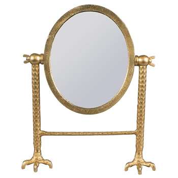 Dutchbone Falcon Vanity Mirror in Brass (H41 x W34 x D11cm)