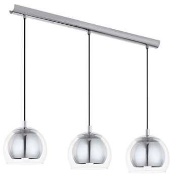 Eglo Rocamar 3 Light Pendant Ceiling Light Polished Chrome (H110 x W78 x D19cm)