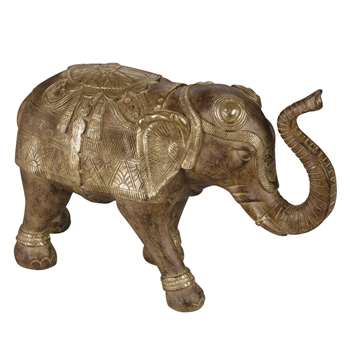 ELEPHAS Elephant Figurine In Brown (23 x 37cm)