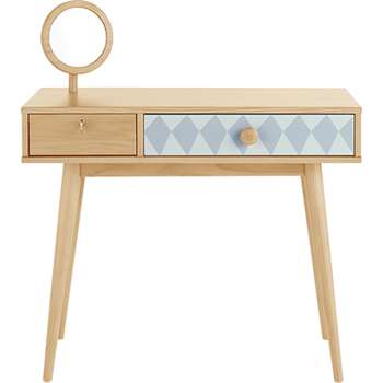 Ella Dressing Table, Blue and Pine (106 x 95cm)