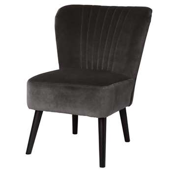 Charcoal Grey Velvet Bedroom Chair (77 x 43cm)