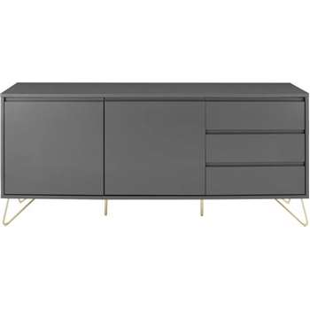 Elona Sideboard, Charcoal and Brass (H70 x W160 x D40cm)