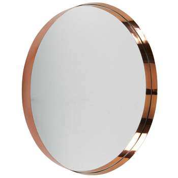 EMMY Round Copper-Coloured Metal Mirror (Diameter 90cm)