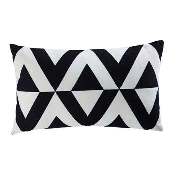 ENOHA black and white fabric graphic outdoor cushion 30 x 50 cm