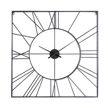 ERNEST Square Black Metal Clock (80 x 80cm)