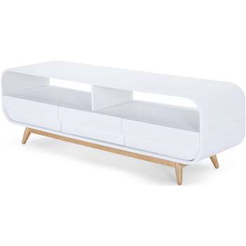 Esme Media Unit, White and Ash (47 x 150cm)