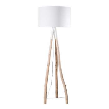 BAHIA Eucalyptus Branch Floor Lamp with White Shade (152 x 50cm)