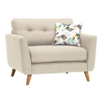 Evie Ivory Fabric Loveseat (H90 x W117 x D88cm)