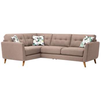 Evie Mink Fabric Corner Sofa Right Hand (H90 x W248 x D174cm)