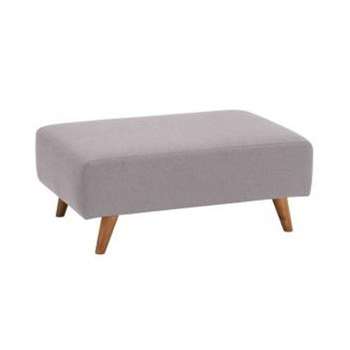 Evie Plain Silver Fabric Footstool (H41 x W95 x D63cm)