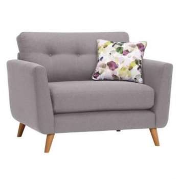 Evie Silver Fabric Loveseat (H90 x W117 x D88cm)