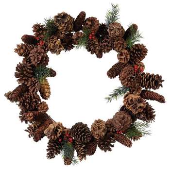 Faux Cone and Berry Wreath - Multi (Diameter 60cm)