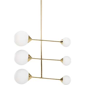 Faye Large Chandelier Pendant Light, Brass (116 x 12cm)