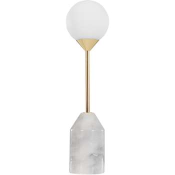 Faye Table Lamp, Brass and Marble (H48 x W12 x D12cm)