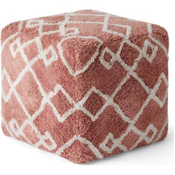 Fes Pouffe, Rose Pink (H45 x W45 x D45cm)
